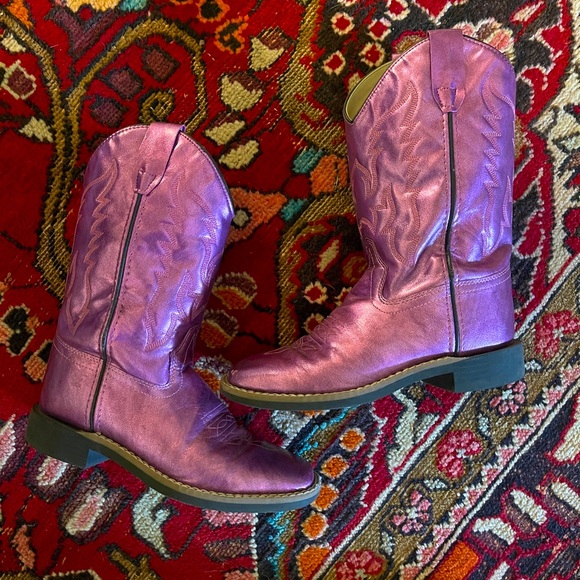 Purple Metallic Cowboy Boots - Picture 1 of 7